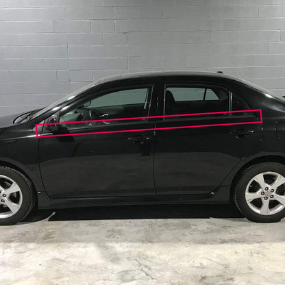 Weatherstrip Door Window Moulding Trim Seal Belt Compatible with Toyota Corolla CE/LE/S/XLE/XRS/Base Sedan 4-Door 2009-2012 Weatherproof Black Outside Trim Seal Belta