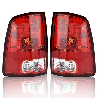 G-PLUS Red Lens Tail Lights Red Lens w/o Bulbs Set Compatible with Dodge Ram 1500 2009-2018/Ram 2500 2010-2018(Not Fit 2013-2018 Models w/Factory LED Tail Lights) Left & Right
