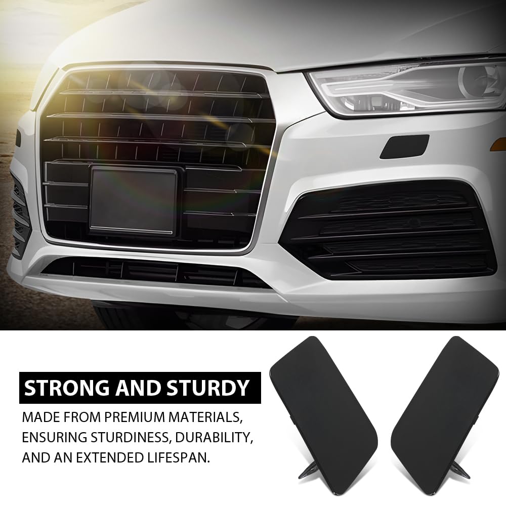 G-PLUS Pair Front Bumper Headlight Washer Cover, Compatible with Audi Q3 2015-2018, LH Driver & RH Passenger 2PCS, 8U0955276E, 8U0955275E