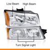 G-PLUS Headlights Assembly & Tail Lights Fit Chevy Silverado 1500 1500 HD 2500 2500 HD 2003-2006, Clear Lens Chrome Housing Amber Reflector Headlamps Assembly Red Taillights