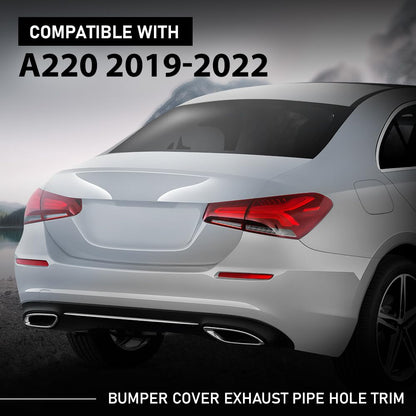 G-PLUS Rear Right Bumper Cover Exhaust Pipe Hole Trim Frame, Compatible with Benz E400 A220 E450 E350 E53 2018-2023, Passenger Side, 2058852321, MB1139107