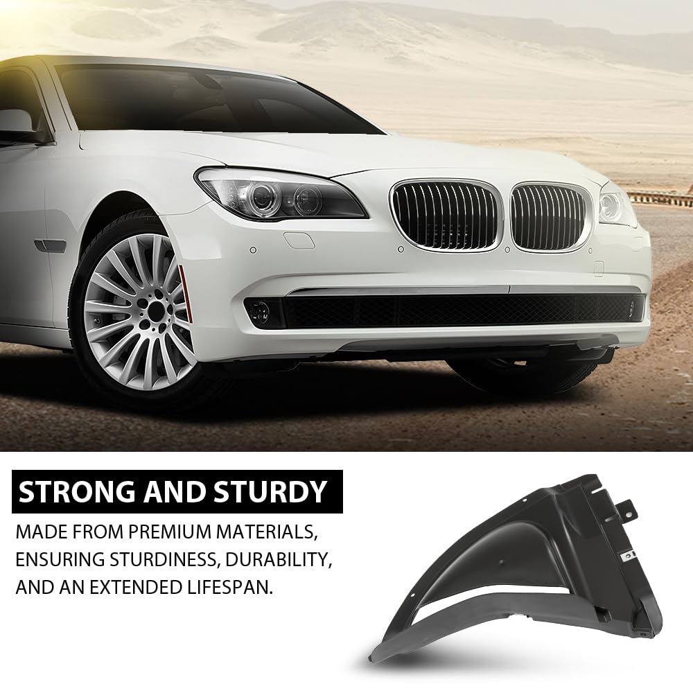 G-PLUS Front Right Fender Liner Inner Assembly, Compatible with BMW 740i 740Li 750i 750Li 2007-2012, Passenger Side, 51757185006