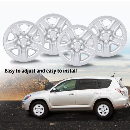 G-PLUS 4pcs Hubcap Wheel Skins, 17” Hubcap Wheel Replacement Covers Compatible with Toyota RAV4 2006-2011, Toyota RAV4 2012 (Gasoline)