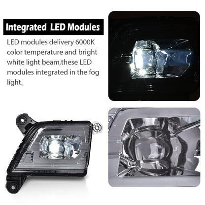 G-PLUS LED Fog Lights Compatible With 2019 2020 2021 Chevy Silverado 1500 2019-2021,Front Bumper Driving Fog Lamps W/o Wiring Kit Driver & Passenger Pair (Smoky Lens Chrome Housing)
