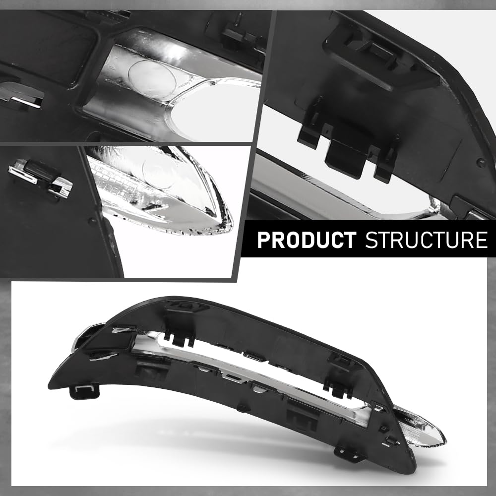 G-PLUS Left Fog Light Cover Daytime Running Light Cover, Compatible with Benz C250 C350 2012-2015/C300 2012-2014, Fit Models W/o AMG Package & Sport Package, Driver Side, 2048803224, MB1038117