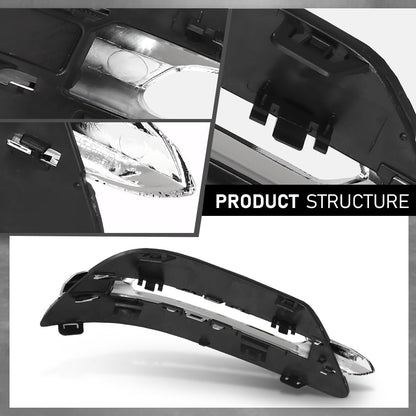 G-PLUS Left Fog Light Cover Daytime Running Light Cover, Compatible with Benz C250 C350 2012-2015/C300 2012-2014, Fit Models W/o AMG Package & Sport Package, Driver Side, 2048803224, MB1038117