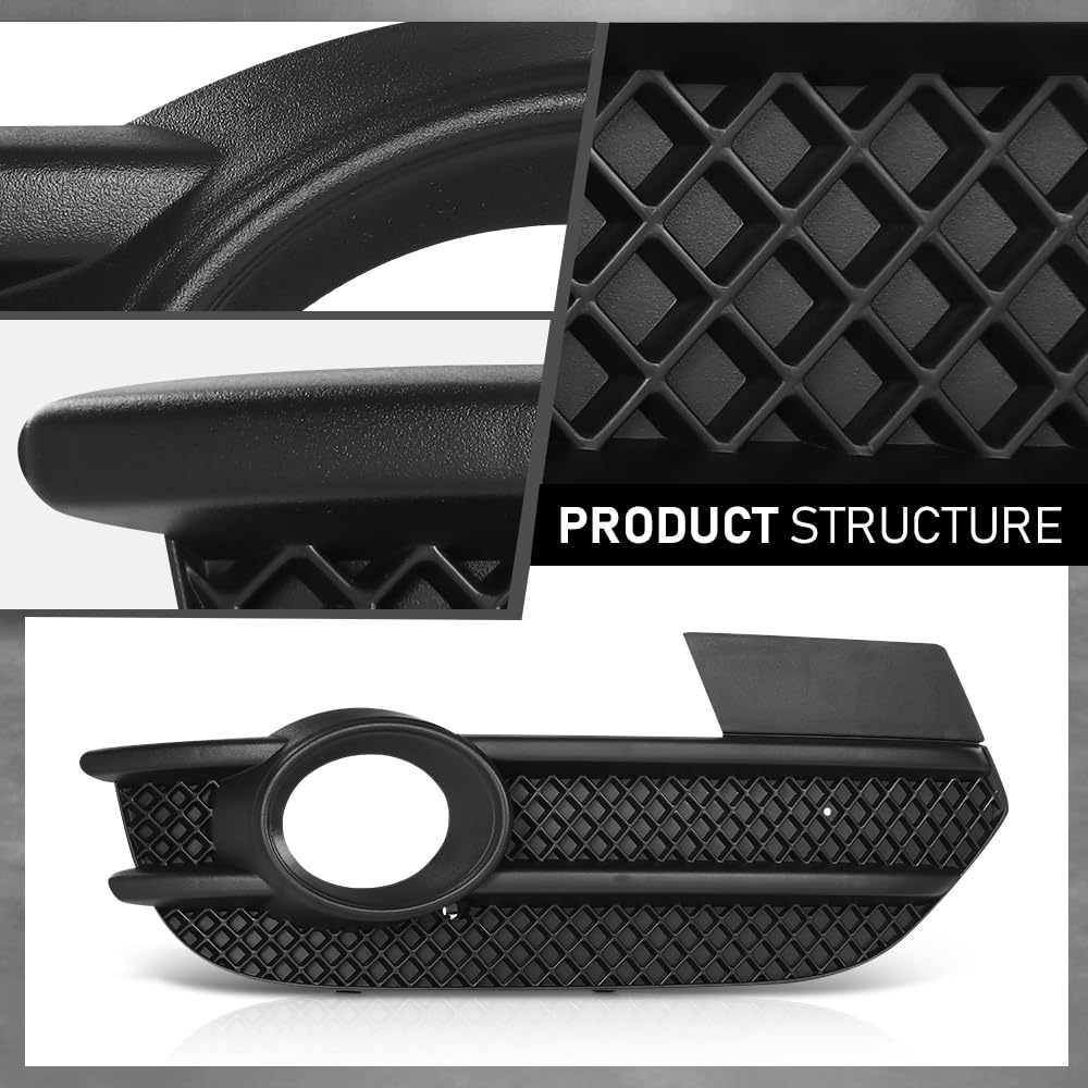 G-PLUS Right Fog Light Cover Bezel, Compatible with Audi Q3 2013-2015, Bumper Grille, Passenger Side, AU1039149, 8U0807682ASP9