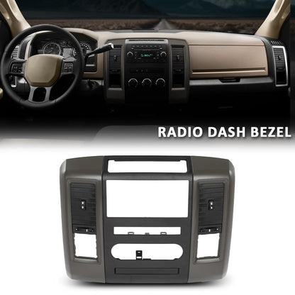 G-PLUS Radio Bezel Dash Trim Panel Compatible with Dodge Ram 2009 2010 2011 2012 Gray