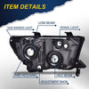 G-PLUS Headlights, Compatible with 2007-2013 Toyota Tundra /2008-2017 Sequoia,Clear Lens Chrome Housing Amber Reflector,faros delanteros