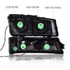 G-PLUS LED DRL headlights, Compatible with 2003 2004 2005 2006 Chevy Silverado 1500/1500 HD/2500 HD/3500 Bumper Headlamps, Smoky Lens Black Housing Clear Reflector,faros delanteros
