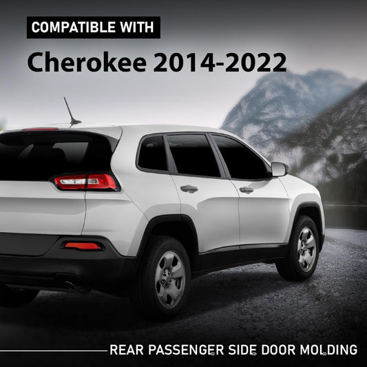 G-PLUS Rear Door Molding Rear Passenger Side Compatible with Jeep Cherokee 2014-2022 Black CH1505110, 6VX68RXFAC