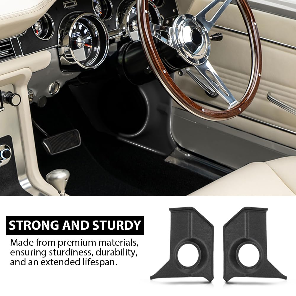 G-PLUS Speaker Kick Panels Pair Black Compatible with Ford Mustang 1967-1968