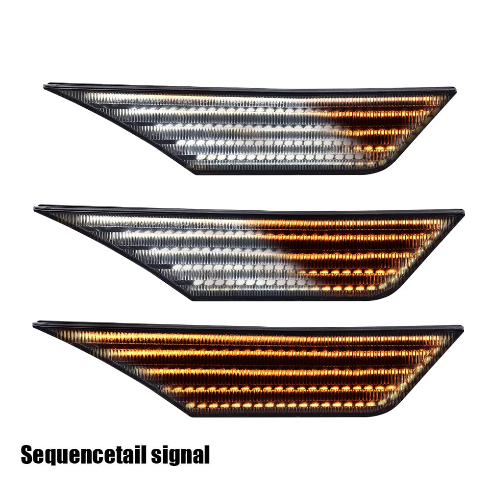 G-PLUS LED Switchback Signal Lamp Side Marker Lights Compatible with Honda Civic 2016 2017 2018 2019 2020 2021 33850TBAA02, 33850TBAA01, 33800TBAA02 Smoke Lens