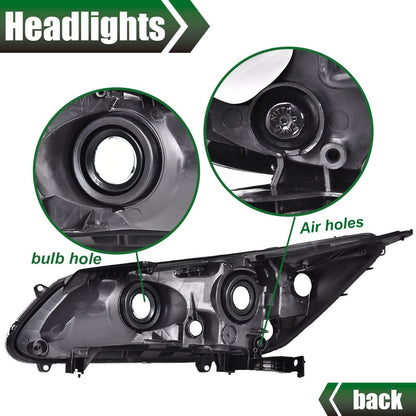 G-PLUS Headlights Compatible with 2013 2014 4-Door Sedan Honda Accord Factory Style Automotive Headlamps Assembly (Black Passenger & Driver Side(Left+Right)),faros delanteros