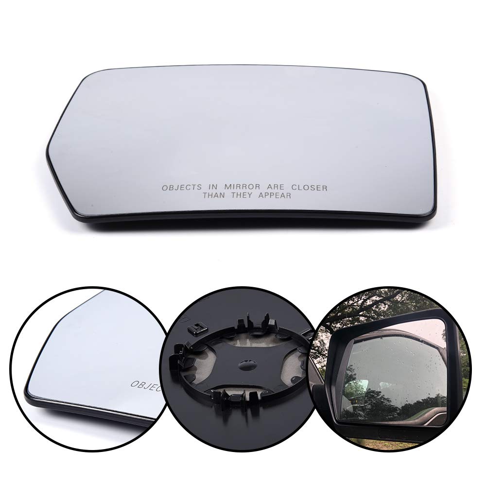 Front Passenger Side Replacement Mirror Glass with Backing Plate Compatible For Ford F-150 2011-2014