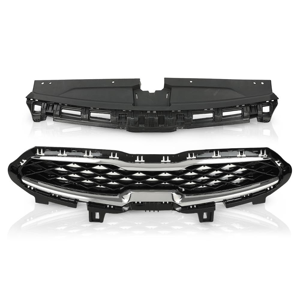 G-PLUS Front Upper Bumper Grille & Radiator Sight Shield Cover Compatible with Kia Forte 2019-2021 KI1224116 KI1200205 86370M7000 86350M7010