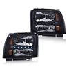 G-PLUS LED Smoked LED DRL headlights, Compatible with 2005 2006 2007 Ford F250 F350 F450 F550 Super Duty Bumper Headlamps, Smoky Lens Black Housing Amber Reflector,faros delanteros