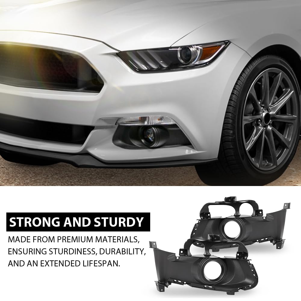 G-PLUS Pair Fog Light Cover Bezel, Compatible with Ford Mustang 2015-2017, LH Driver & RH Passenger Side 2PCS, FR3Z17E811BA, FR3Z17E810BA