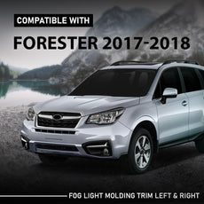 G-PLUS Fog Light Molding Trim for Subaru Forester 2017-2018 Left Right Pair Front View