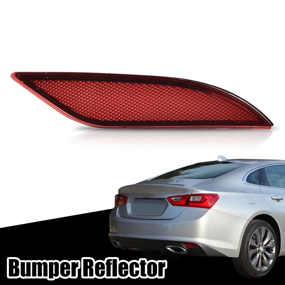 G-PLUS Rear Bumper Reflector Right Passenger Side Assembly Unit Compatible with Chevy Malibu Hybrid 2016-2019 /Fit Malibu L 2016-2021 /Fit Malibu LS LT 2016-2022 23174490 GM1185113 23174489 GM1184113