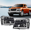 G-PLUS LED DRL Headlights, Fit Chevy Colorado/GMC Canyon 2004-2012,Fit Isuzu i-280 i-350 2006/i-290 i-370 2007-2008 Headlamps, Clear Lens Black Housing Clear Reflector,faros delanteros Assembly