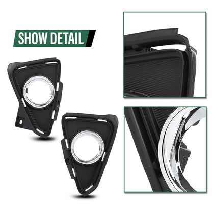 G-PLUS Fog Light Trim Set 2Pcs LH and RH Chrome Trim Compatible with Toyota RAV4 2016-2018 520300R030, 520400R030