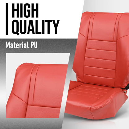 G-PLUS Front & Rear Seat Covers Full Set Compatible with Dodge Challenger SE SXT RT 2011-2014 (NOT Fit SRT8) Red