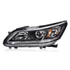 G-PLUS One Left Driver Side Headlight Compatible with Honda Accord 2013 2014 2015 Headlamp Halogen Clear Lens Black Housing Amber ReflectorBumper Headlamps,faros delanteros