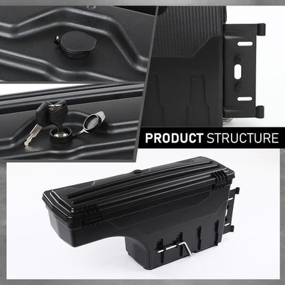 G-PLUS Truck Bed Storage Tool Box Left and Right Side Compatible with Chevy Silverado/GMC Sierra 1500 2500 3500 1999-2007 Black Pair