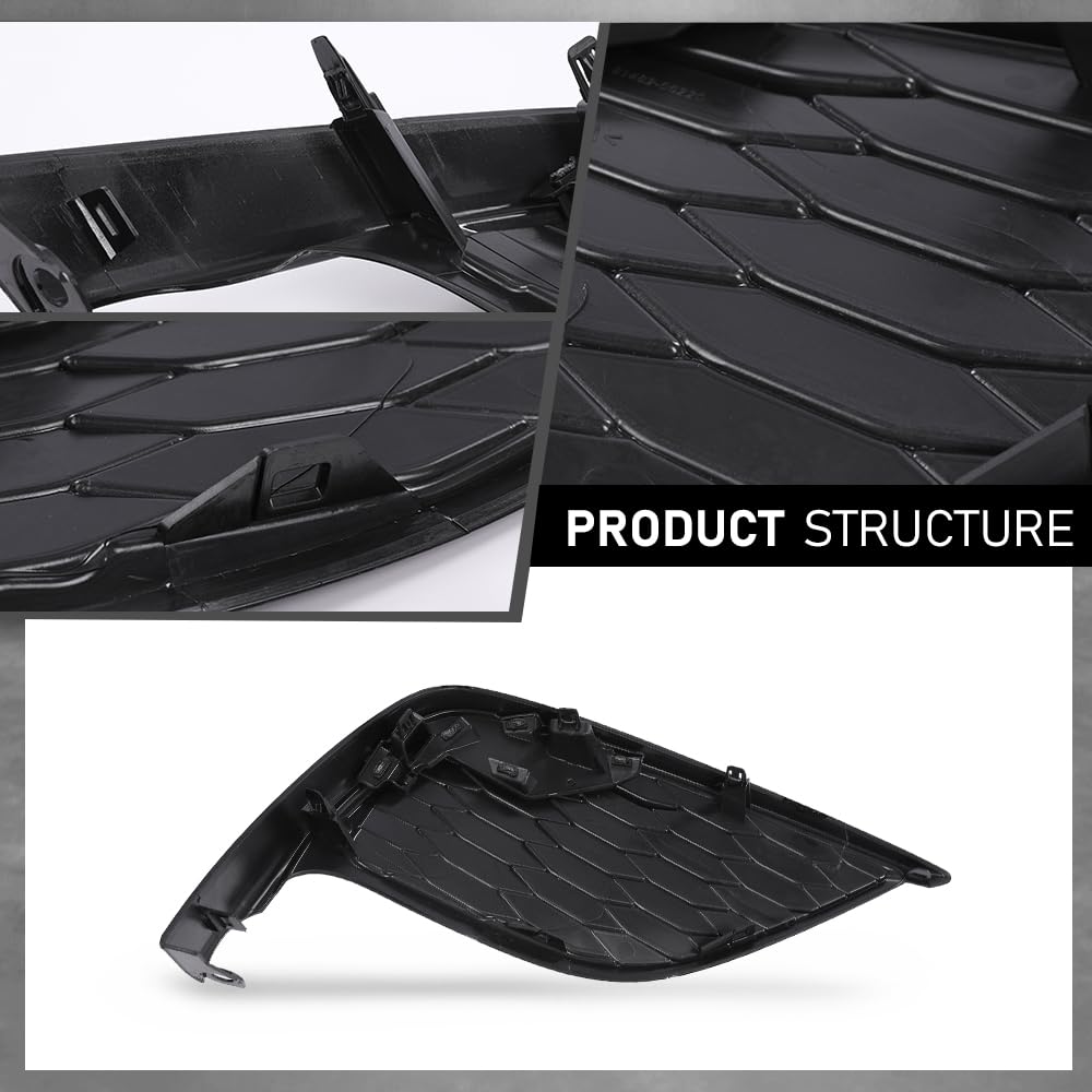 G-PLUS Front Left Bumper Fog Light Cover, Compatible with Toyota Camry XSE SE 2021-2024, NOT Fit LE XLE Model, Driver Side, 8148206190, TO1038242