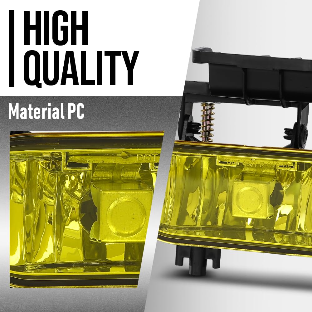 G-PLUS Front Bumper Fog Lights Compatible With GMC Sierra 1999-2002,Fit Yukon XL 2000-2006 Pickup Truck,Driver& Passenger Fog Lamps Yellow lens