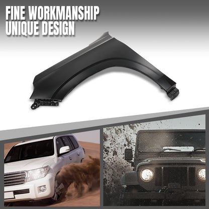 G-PLUS Front Left Side Fender Compatible with Chevy Suburban (submodel: Commercial, High Country, LS, LT, Premier, RST, Z71) 2021 2022 2023 2024 84384210, GM1240418 Black