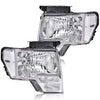 G-PLUS Headlights Compatible with Ford F150 2009-2014 Headlamps Pair Left & Right Clear Lens Chrome Housing Clear Reflector,faros delanteros