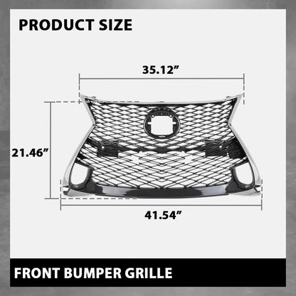 G-PLUS Grille Compatible with LX GS200t 2016-2017/GS350 2016-2020/GS450h 2016-2018 with F Sport Package with Park Assist Front 5310130890, LX1200192 Gray