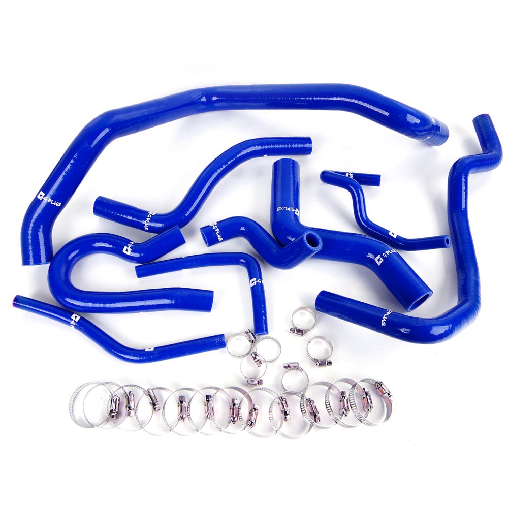 G-PLUS Silicone Radiator Coolant Hose Kit Clamps Replacement For 1992-2000 HONDA CIVIC D15 D16 SOHC EG/EK Blue 9PCS
