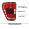 G-PLUS LED Tail Light Rear Brake Lamp Left Compatible with Ford F150 XLT 2021-2023 w/Blind Spot Fit for w/Factory Incandescent Model Red Lens Luces TraserasAssembly