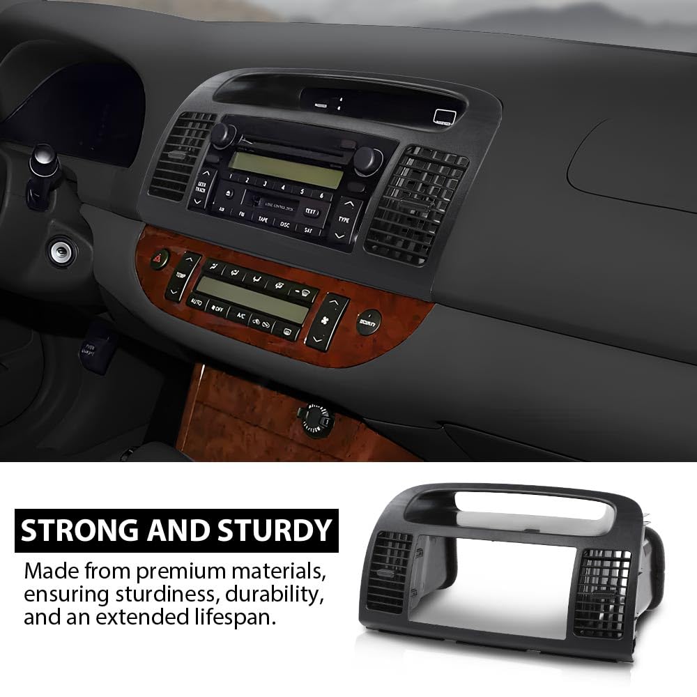 G-PLUS Upper Center Dash Trim Radio Bezel Ac Air Vents Black Compatible with Toyota Camry 2002-2006