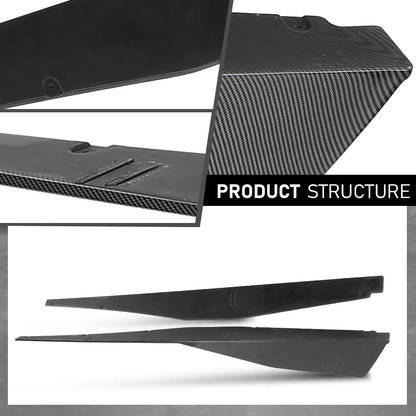 G-PLUS Side Skirts Extension Lip Splitter Compatible with Chevy Corvette C8 Stingray Z51 2-Door 2020-2023 Carbon Fiber Black