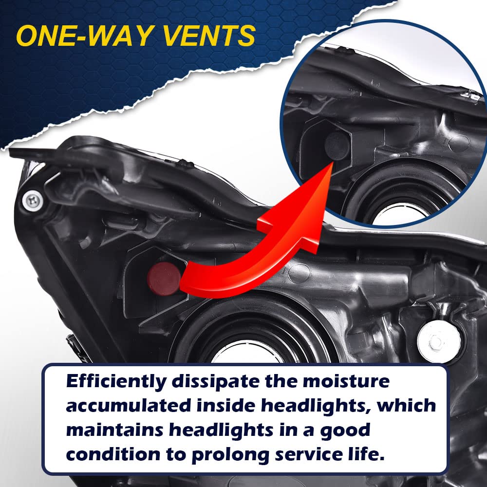 G-PLUS Projector Headlights,Fit 2019 2020 Nissan Altima 4-Door Sedan S SL SV SR ONE,(ONLY For Factory Halogen Headlights),Automotive Headlamps Chrome Housing,Driver Side(Left),faros delanteros