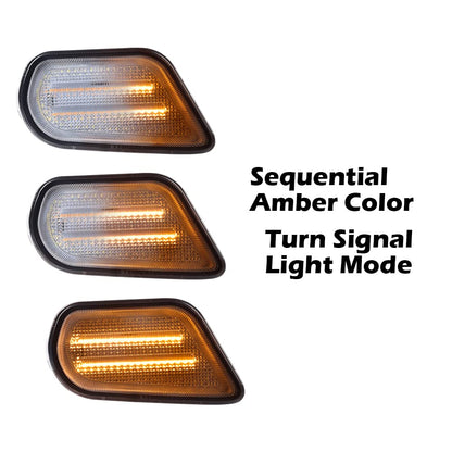 G-PLUS Side Marker Corner Parking Lights Turn Signals Compatible with 1998-2002 Pontiac Firebird Trans Am 10301404 10301405 GM2520177 GM2521177 (Black)