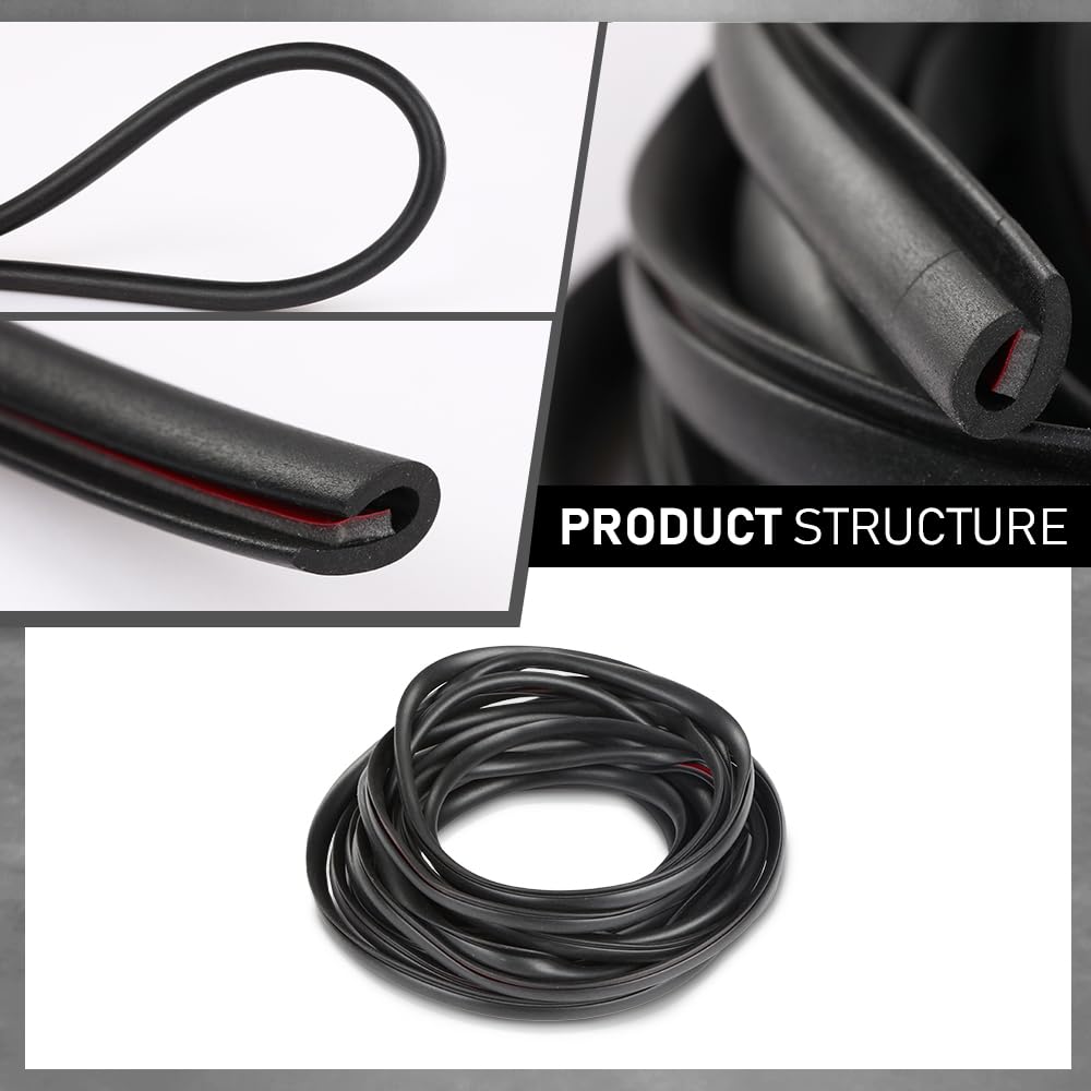 G-PLUS Fender Flare Rubber Seal 18 Feet(5.4864m) Edge Trim, Fender Flare Gasket Universal Fit for Car and Truck Wheel Wells