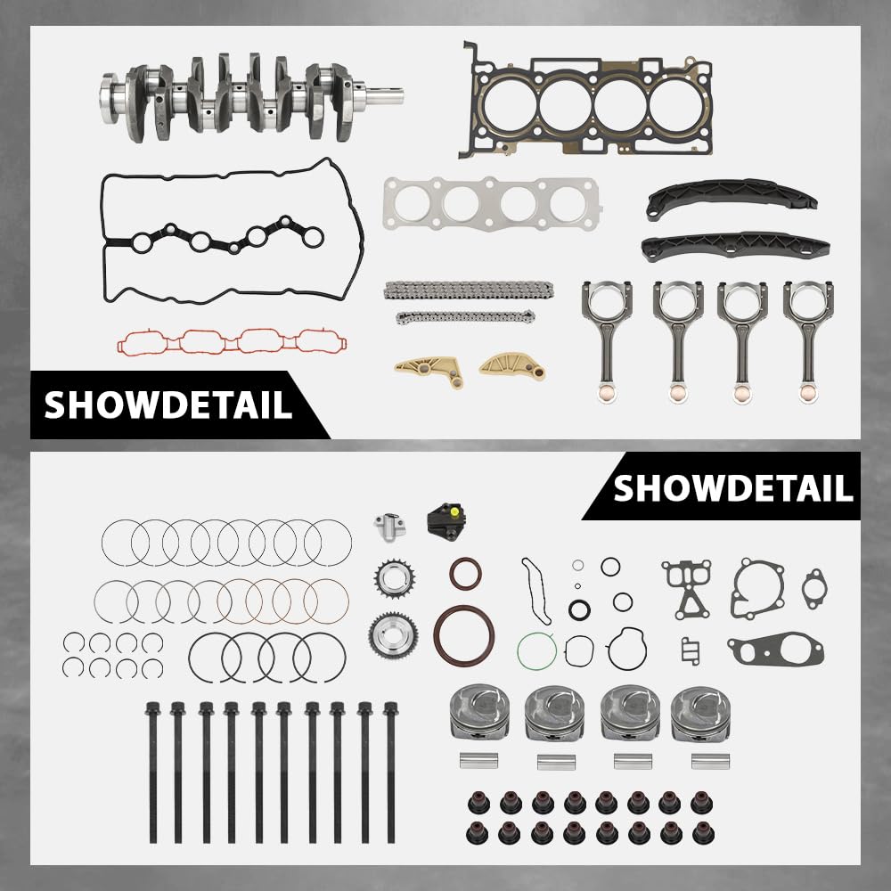 G-PLUS Engine Rebuild Overhaul Kit Crankshaft & Con Rods Fit Hyundai Sonata/Kia Optima 2010-2014 2.4L 72RZ62GF00