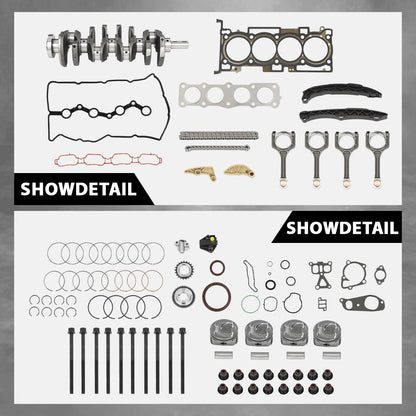 G-PLUS Engine Rebuild Overhaul Kit Crankshaft & Con Rods Fit Hyundai Sonata/Kia Optima 2010-2014 2.4L 72RZ62GF00