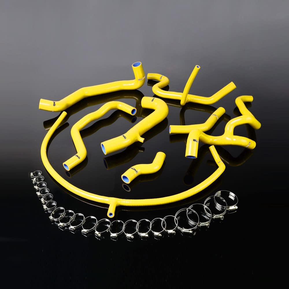 G-PLUS Silicone Radiator Coolant Hose Kit Clamps Compatible With 1994-1998 VW GOLF GTI MK3 VR6 2.8 V6 8PCS Yellow