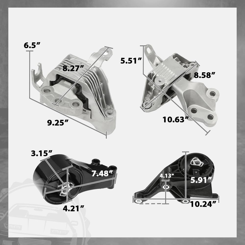 G-PLUS Engine & Trans Mount Set 4Pcs Compatible with Buick Cascada 1.6L 2016-2019 for Auto Trans,Fit Chevy Cruze 1.8L 2011-2015 for Auto Trans 3223, 3265