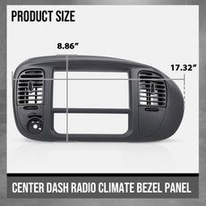 G-PLUS 1SET Radio Surround Bezel Trim for F150 Expedition 2000-2003 Gray Side View