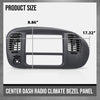 G-PLUS 1Set Center Dash Radio Surround Bezel Trim Panel Compatible with 2000-2003 Ford F150/2000-2002 Ford Expedition Grey Dashboard Cover