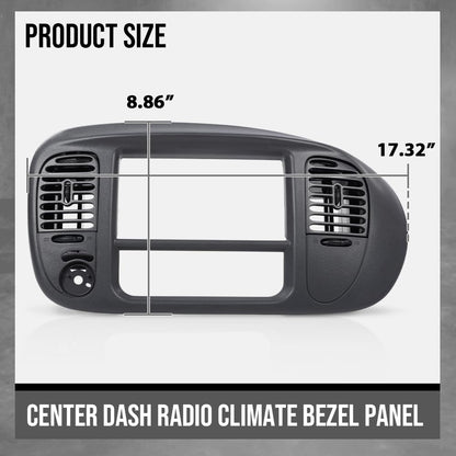 G-PLUS 1Set Center Dash Radio Surround Bezel Trim Panel Compatible with 2000-2003 Ford F150/2000-2002 Ford Expedition Grey Dashboard Cover