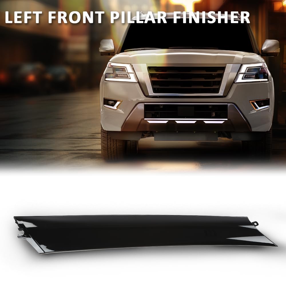 G-PLUS Front Pillar Finisher Windshield Trim Molding Left Driver Side Compatible with Nissan Armada 2017-2023/Fit Infiniti QX56 2011-2013/Fit Infiniti QX80 2014-2023 76837-1LA0A 768371LA0A 76837-6JR0A