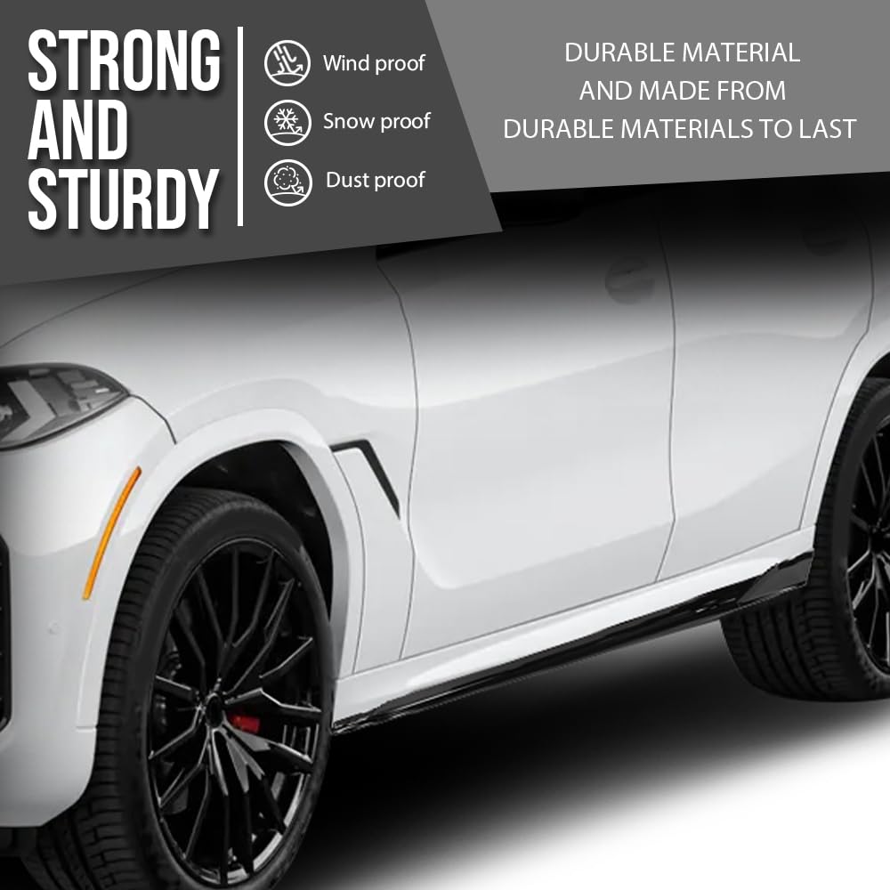 G-PLUS Side Skirts Pair Compatible with BMW G06 X6 2020 2021 2022 2023 2024 2025 M Sport Bumper Only, Also Fit F96 X6M Gloss Black